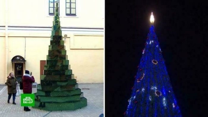 Города России устроили конкурс новогодних елок
